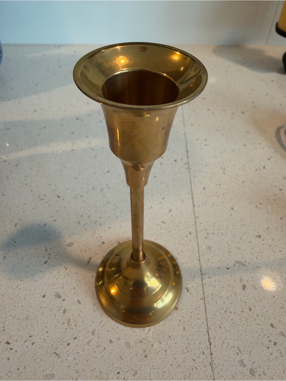 Brass Taper Candle Holders Set - Polished Gold Finish Made in India - Picture 4 of 5